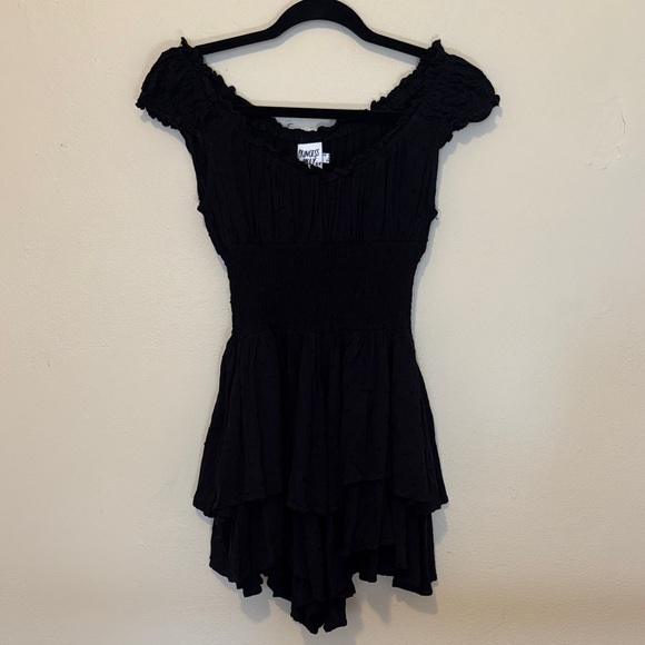 Princess Polly Pants - Princess Polly Black Ruffled Jumpsuit